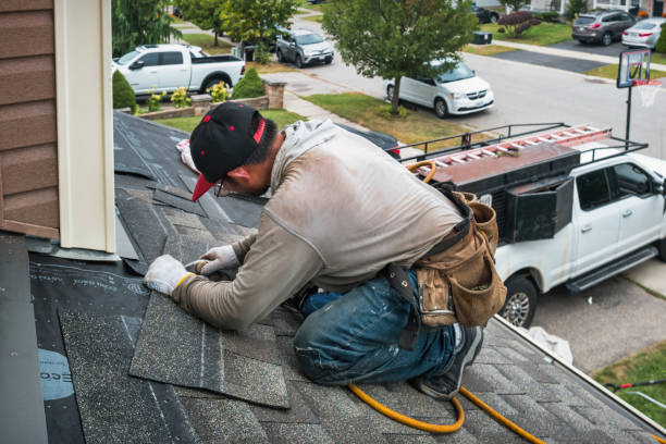Professional Emergency Roof Repair technician working in Hague, NY